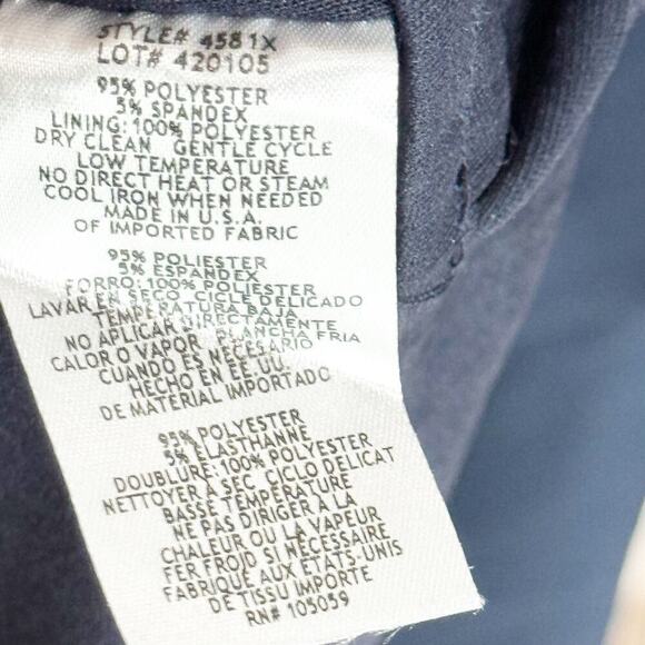 XSCAPE Ruffle Off the Shoulder Scuba Knit Gown Midnight Blue Size 12 NWOT - Picture 11 of 11